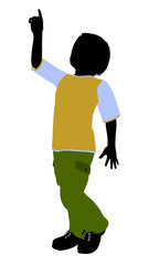 Caucasian Boy Illustration Silhouette
