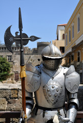 Armure de chevalier. Forteresse médiévale de Rhodes.