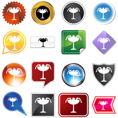 shrimp cocktail icon set