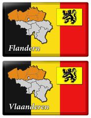 3D-Button - Regionen/Provinzen Belgiens