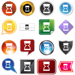 hourglass timer variety icon set