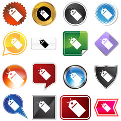 hang tag variety icon set