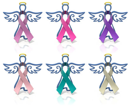 Angels outline awareness ribbons