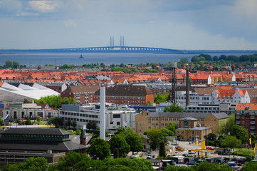 Copenhagen view from height of the bird's flight, Denmark