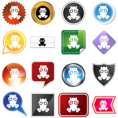 Gas Mask Icon Set