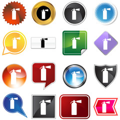 Fire Extinguisher Icon Set