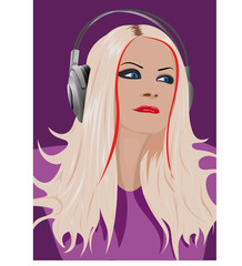 Vector. A series of images of young and beautiful girls.