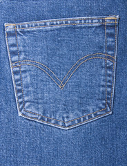 pocket of blue jeans