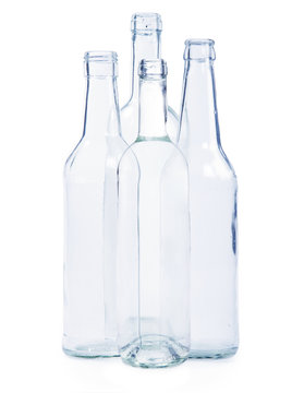 three transparent bottles