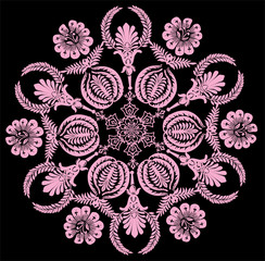 round shape flower pink design