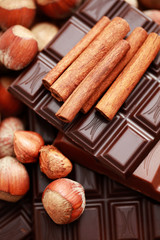 chocolate with hazelnuts and cinnamon