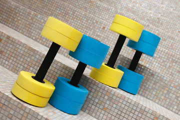 four dumbbells for water aerobics