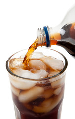 Pouring soda into a glass