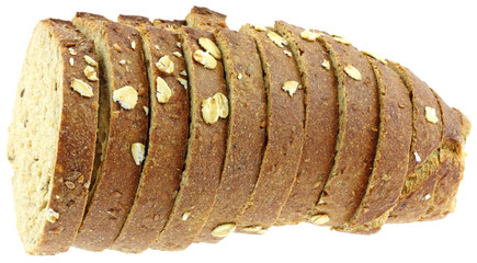 tranches pain complet amandes fond blanc