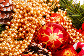 Christmas toy and beads