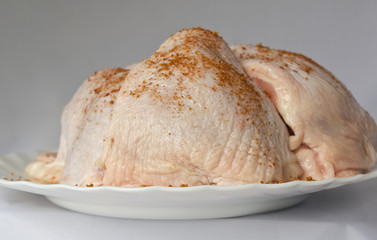 Chicken`s meat on the plate.