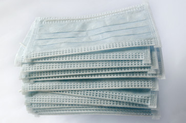 The medical masks in stack.