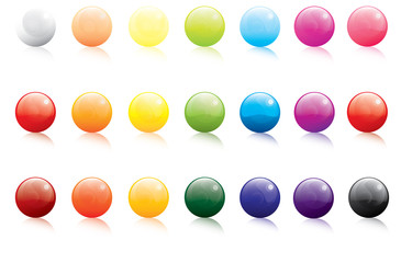 collection of colored gel filled icon buttons