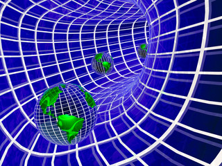 Obraz premium 3d globes in the tunnel