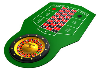 Roulettetisch Gr&uuml;n 3D