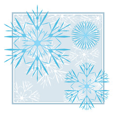 snowflakes abstract vector blue backdrop