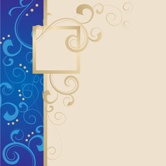 blue gold vector blank ornate image
