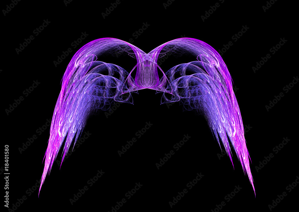 Wall mural Pink and Purple Angel Wings Fractal