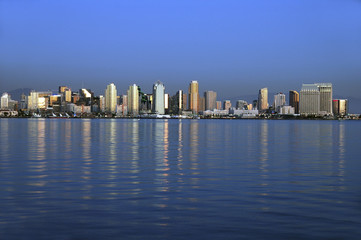 San Diego skyline at sunset