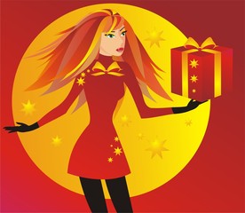 girl with present