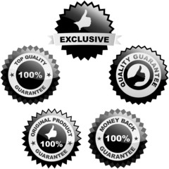 Set of black labels for sale.