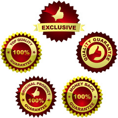 Set of red elements for sale.