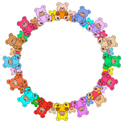 Ring aus farbigen Teddybären