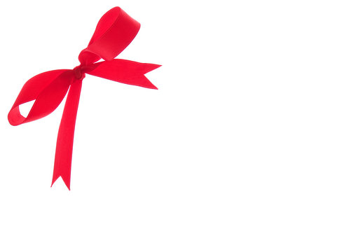 red gift bow isolated on the white background
