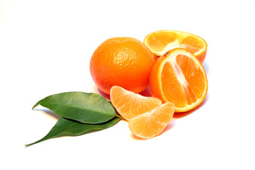 Tangerines isolated on white