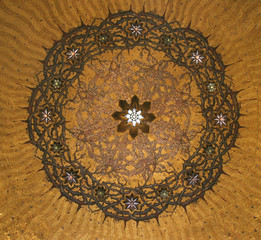 Crown of thorns, mosaic in Chapel of the Flagellation, Jerusalem