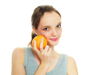 girl with an orange