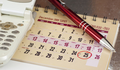 chrtismas in calender