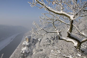 Elbsandstein im Winter 1