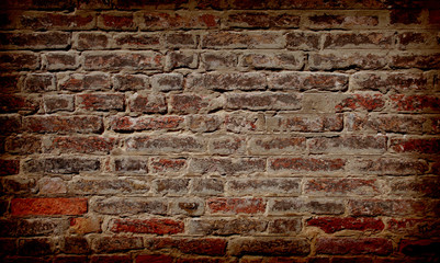 historical red brickwall damaged background