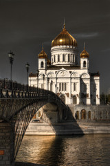 Fototapeta na wymiar The temple of Jesus Christ in Moscow