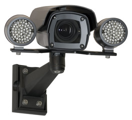 Infrared security black camera isolated with clipping path