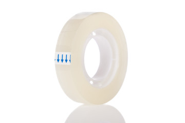 Clear tape roll isolated on a white background