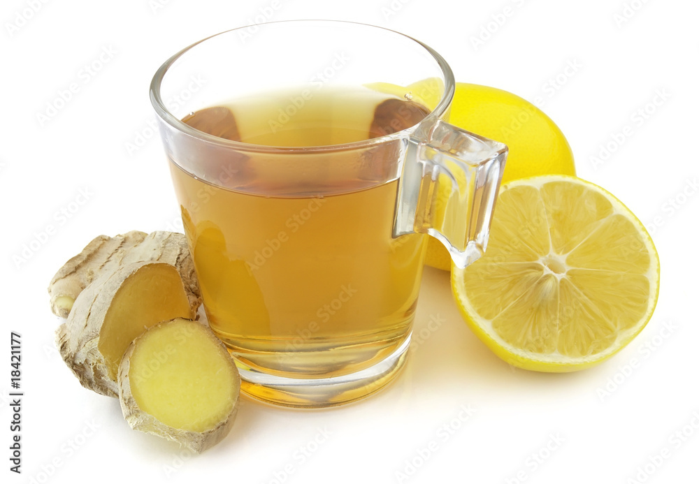 Wall mural tea with ginger and lemon