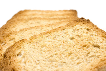 Many toasts isolated in a white background