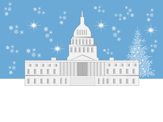 Washington DC Winter Holiday Scene