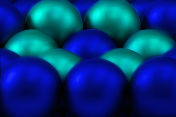 Blue atoms organized into a lattice