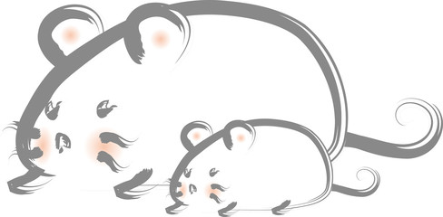 ねずみの親子