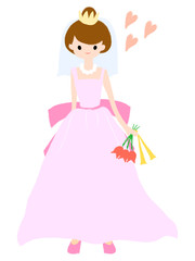 ウェディングドレスを着た女性