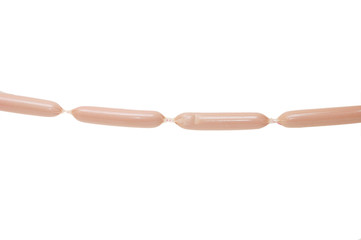 Fresh sausages isolated on white background
