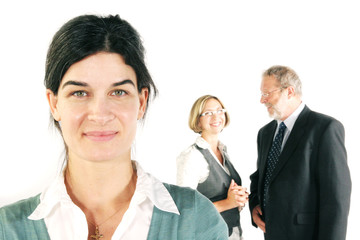 Smiling business people